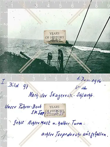 Foto S.M. Torpedoboot B98 beschädigt Skagerrak Schlacht Kriegsschiff Kaiserlic