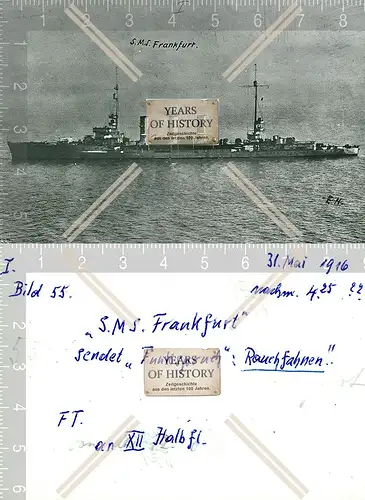 Foto S.M.S. Frankfurt Funkspruch SMS Kriegsschiff Kaiserliche Marine 1916
