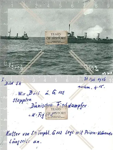 Foto Torpedoboot B111 G102 kapern dänischen Fischdampfer Kriegsschiff Kaiserli