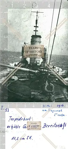 Foto Torpedoboot erhöhte Gefechtsbereitschaft 10,5cm Schnellfeuerkanone Kriegs