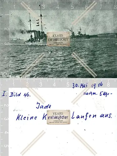Foto Kriegsschiff Kaiserliche Marine 1916 Jade Kleine Kreuzer Laufen aus