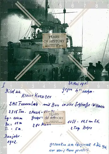 Foto Kreuzer S.M.S. Frauenlob Schleuse Wilhelmshaven Kriegsschiff Marine SMS