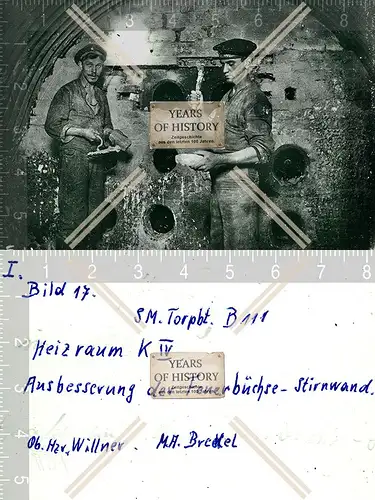 Foto S.M. Torpedoboot B111 Heizraum Feuerbüchse Kriegsschiff Kaiserliche Marin