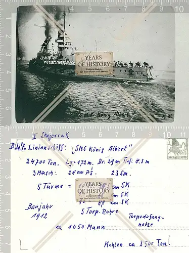 Foto S.M.S. König Albert Linienschiff SMS Kriegsschiff Kaiserliche Marine 1916