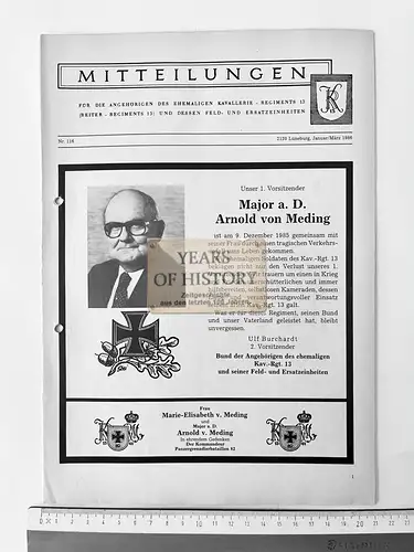 Mitteilungsblatt Heft Kavallerie-Reiter-Regiment 13 Lüneburg Hannover Preußen