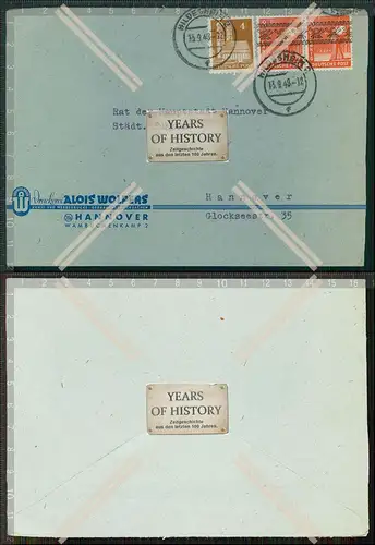 Briefmarke Stempel Brief Werbung nach Hannover Firma Alois Wolpers