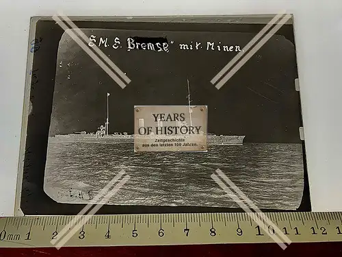 Orig. Glas Dia SMS Bremse 1916-18 Kriegsschiff Torpedoboot Kaiserliche Marine