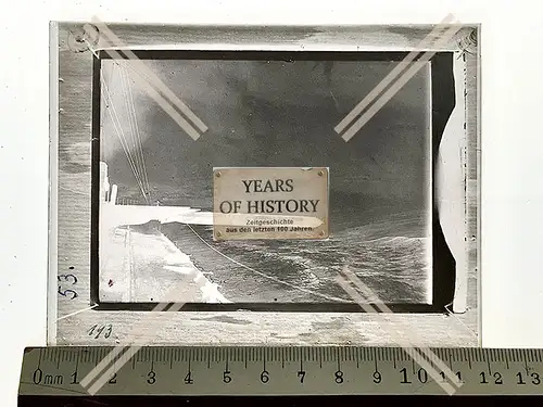 Orig. Glas Dia Torpedo abgefeuert 1916-18 Kriegsschiff Torpedoboot Kaiserliche 