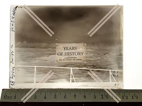 Orig. Glas Dia Aufklärung Feindfahrt Doggerbank 1916-18 Kriegsschiff Torpedobo