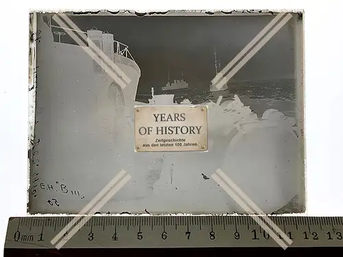 Orig. Glas Dia Kriegsschiffe Boote Skagerrak englischer Kanal Brügge Zeebrugge