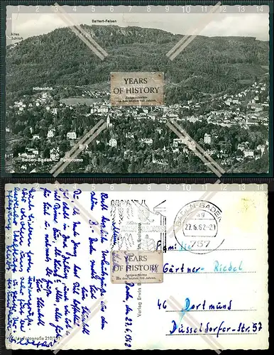 Orig. AK Baden-Baden Panorama Luftbild Fliegeraufnahme