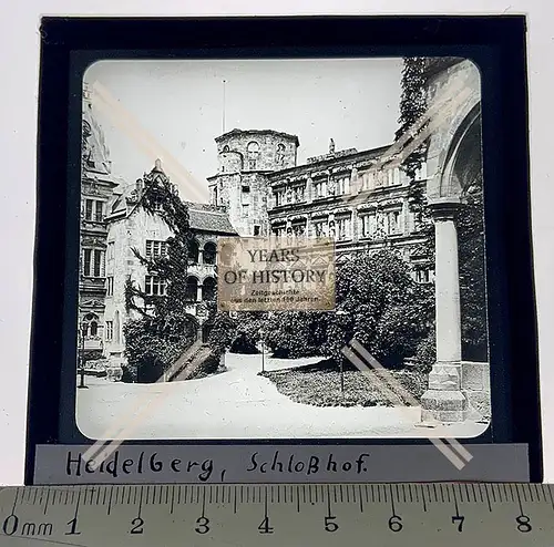 Orig. Glas Dia 1890-1910 Heidelberg am Neckar Schloss