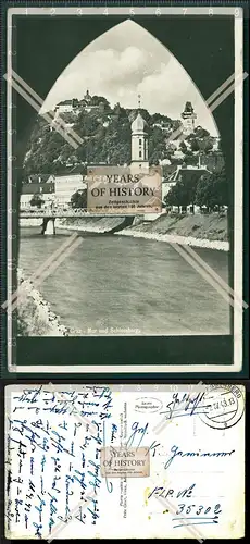Orig. AK Graz Albrechtsbrücke mit Schlossberg und Mur 1943 Feldpost gelaufen