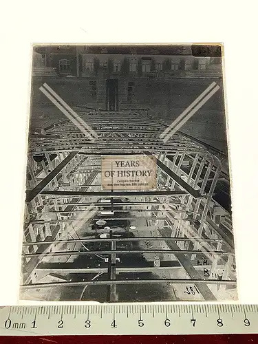 Orig. Glas Dia Kriegsschiff Torpedoboot Hafen Werft Dock Kiel Holstein 1918 1. 