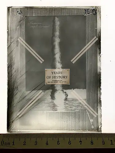 Orig. Glas Dia Saaremaa Ösel Estland 1916-17 explodierende Seemine 1. Weltkrie