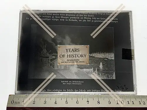 Orig. Glas Dia Große Kriegsschiffe u. Torpedoboot-Halbflottille Wilhelmshaven 