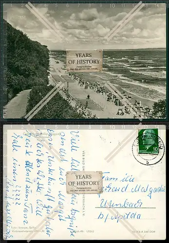 Orig. Foto AK Ostseebad Sellin Insel Rügen Badestrand Uferpromenade