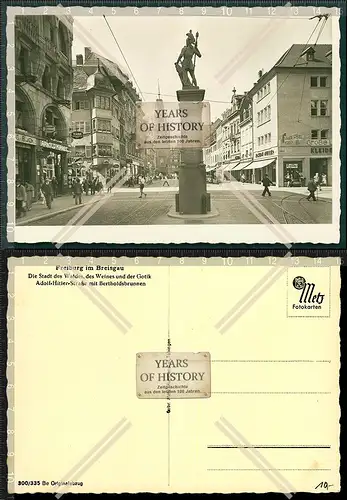 Orig. Foto AK Freiburg im Breisgau Adolf H. Straße mit Bertholdsbrunnen