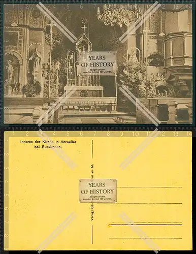 Orig. AK Kirche in Antweiler Euskirchen Innen Ansicht 1936