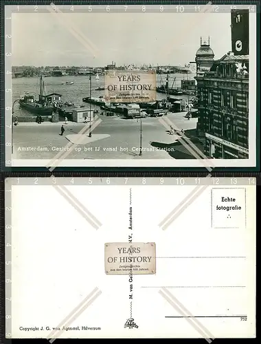 Orig. AK Amsterdam Niederlande Holland Hafen Boote Anlieferung 1936