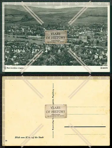 Orig. AK Hameln Weser Blick vom Klüt auf die Stadt 1939