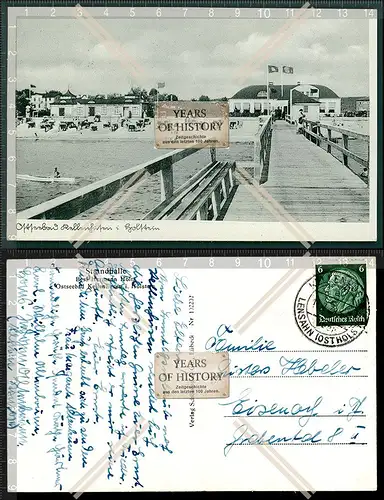 Orig.AK Kellenhusen Ostsee Holstein Seebrücke Uferpromenade Strandhalle 1939 gel