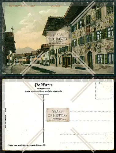 Orig. AK Mittenwald an der Isar Obermarkt Straßenansicht 1903