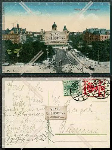 Orig. AK Hamburg Neustadt Sievekingplatz 1920 gelaufen