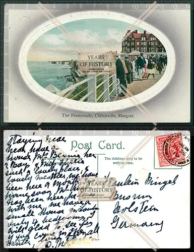 Orig. AK Prägekarte Promenade Cliftonville Margate Margate Thanet Kent Südost