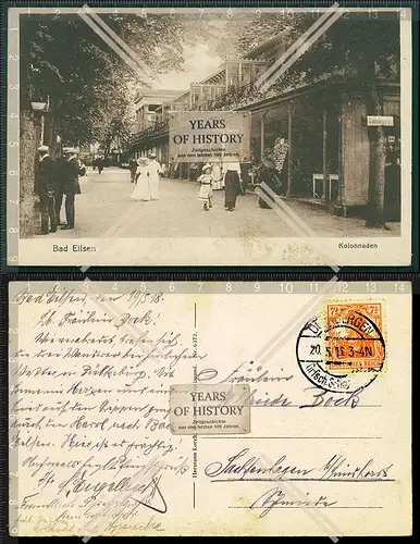 Orig. AK Bad Eilsen Grafschaft Schaumburg Kolonnaden 1918 gelaufen