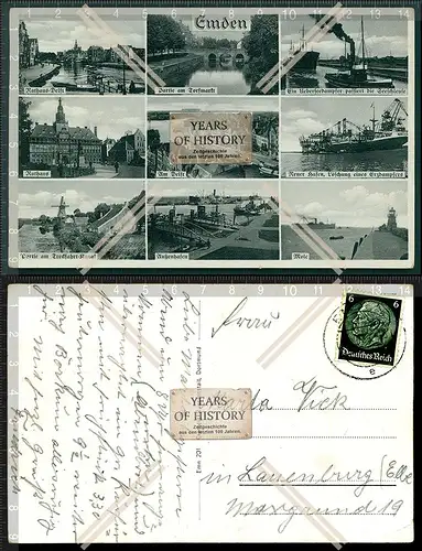 Orig. AK Emden Ostfriesland 1939 gelaufen mehrfach Ansicht