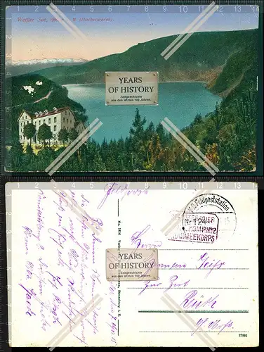 Orig. AK weißer See Lac Blanc Elsass Hochvogesen 1915 Feldpost gelaufen