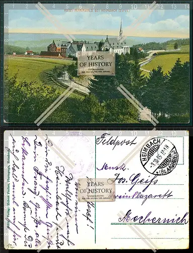 Orig. AK Abtei Mariawald Heimbach Feldpost 1917 Düren Eifel Kloster des Ordens