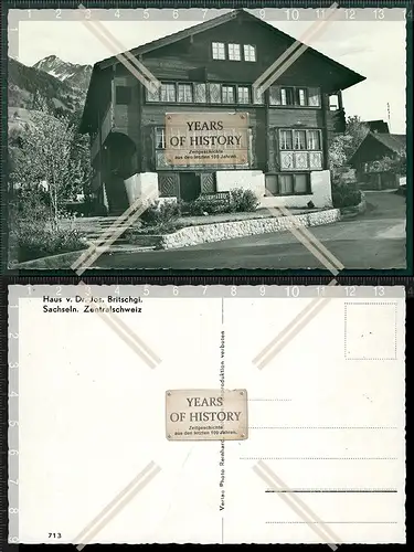 Orig. Foto AK Sachseln Obwalden Zentralschweiz Haus von Doktor Josef Britschgi