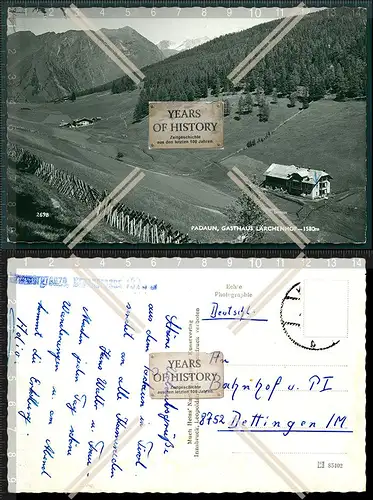 Orig. Foto AK Padaun Vals Brenner Gasthof Lärchenhof Tirol Innsbruck Zillertal