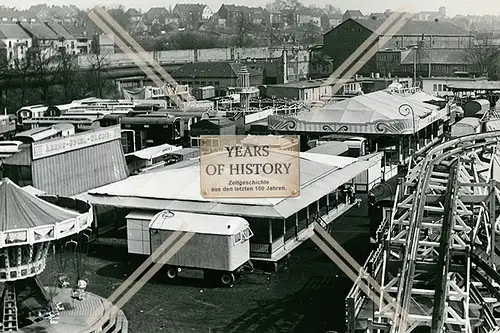 Foto Dortmund Kirmes Jahrmarkt Volksfest Schausteller Achterbahn 1967