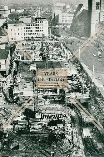 Foto Dortmund Innenstadt 1963-64 Großbaustelle Luftbild Fliegeraufnahme