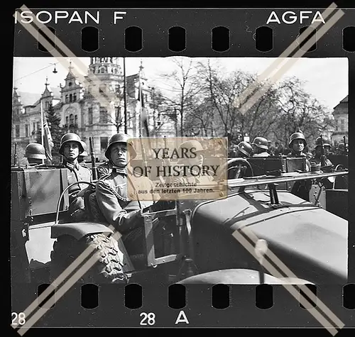 Orig. Zelluloid Negativ Inf. Rgt. 65 Bremen Sdkfz Fahrzeug Hollerallee 1936-39  