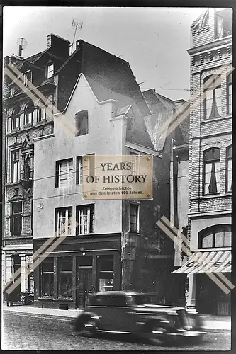 Foto Köln 1944-46 Haus Geschäft Cafe Fahrzeug