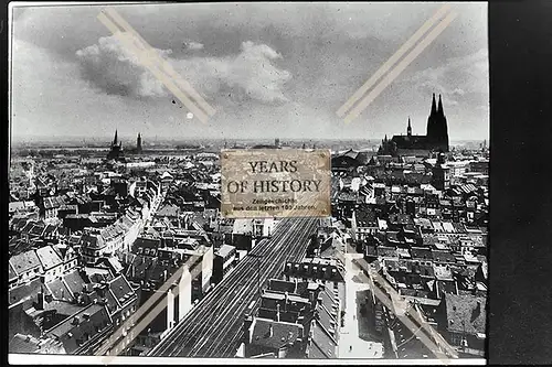 Foto Köln 1944-46 Luftaufnahme Dom Schienen Bahnhof 