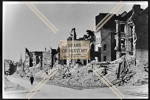 Foto Köln 1944-46 zerstört Haus Gebäude Straße Steine Schutt geräumt