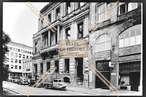 Foto Köln 1944-46 Geschäft Strickmode Straße Auto Schienen