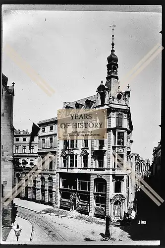 Foto Köln 1944-46 Eckhaus enge Straße mit Schienen