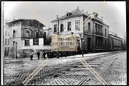 Foto Köln 1944-46 Straße gepflastert Schienen Gebäude Haus