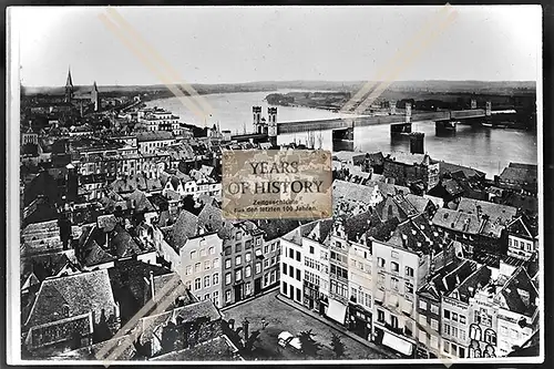 Foto Köln 1944-46 Luftaufnahme Ansicht des Alter Marktes mit der festen Brücke