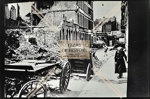 Foto Köln 1944-46 zerstört Straße Kutsche Anhänger