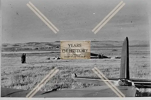 Foto Flugzeug Aircraft u. Lastensegler Wehrmacht notgelandet 