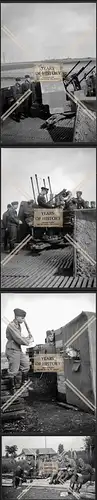 Foto 4x Luftwaffe Vierling Flak Soldaten Geschützstellung  