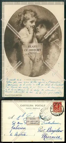 Orig. AK 81 Künstler AK A. Fusetti Gemälde gelaufen 1912 Stempel Briefmarke
