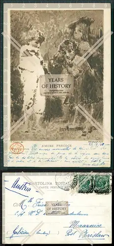 Orig. AK 80 Künstler AK A. Fusetti Gemälde gelaufen 1912 Stempel Briefmarke